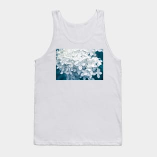 White Hydrangea Blossoms in Summer Garden Tank Top